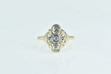 Load image into Gallery viewer, 14K Art Deco Diamond Ornate Filigree Statement Ring Yellow Gold