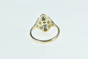 14K Art Deco Diamond Ornate Filigree Statement Ring Yellow Gold
