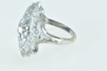 Load image into Gallery viewer, 14K Art Deco Filigree Ornate Diamond Statement Ring White Gold