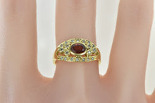Load image into Gallery viewer, 18K Spessartine Garnet Diamond Ornate Statement Ring Yellow Gold