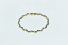 Load image into Gallery viewer, 10K Diamond Vintage Wavy Twist Pattern Tennis Bracelet 6.75" Yellow Gold