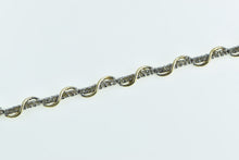 Load image into Gallery viewer, 10K Diamond Vintage Wavy Twist Pattern Tennis Bracelet 6.75" Yellow Gold