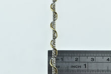 Load image into Gallery viewer, 10K Diamond Vintage Wavy Twist Pattern Tennis Bracelet 6.75" Yellow Gold