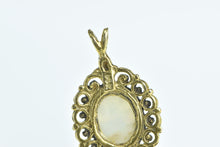 Load image into Gallery viewer, 14K Oval Natural Opal Vintage Filigree Statement Pendant Yellow Gold