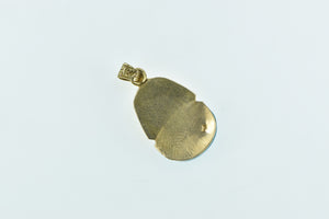 18K Turquoise Pharaoh Ancient Egyptian Motif Charm/Pendant Yellow Gold