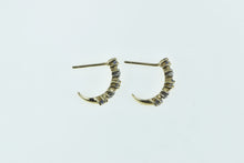 Load image into Gallery viewer, 10K Tanzanite Diamond Vintage Semi Hoop Earrings Yellow Gold