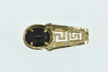 Load image into Gallery viewer, 10K Oval Black Onyx Diamond Two Tone Pendant Yellow Gold