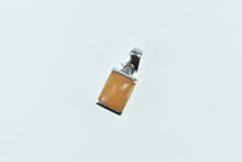 Load image into Gallery viewer, 14K Carnelian Diamond Ornate Statement Squared Pendant White Gold