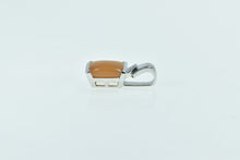 Load image into Gallery viewer, 14K Carnelian Diamond Ornate Statement Squared Pendant White Gold