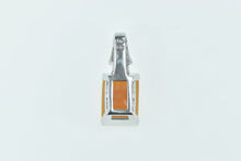 Load image into Gallery viewer, 14K Carnelian Diamond Ornate Statement Squared Pendant White Gold
