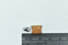 Load image into Gallery viewer, 14K Carnelian Diamond Ornate Statement Squared Pendant White Gold