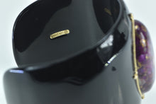 Load image into Gallery viewer, 14K Oval Pyritic Sugilite Black Resin Cuff Bracelet 7" Yellow Gold