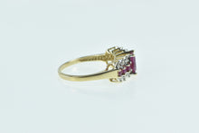 Load image into Gallery viewer, 10K Oval Ruby Diamond Vintage Classic Ring Yellow Gold