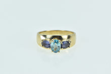 Load image into Gallery viewer, 10K Blue Topaz Iolite Statement Ring Yellow Gold