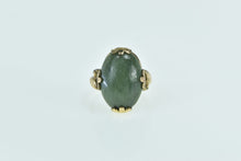 Load image into Gallery viewer, Gold Filled 1960&#39;s Nephrite Emerald Ornate Cabochon Ring