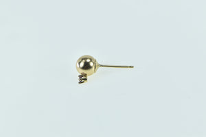 14K Round Ball Amethyst Accent Single Stud Earring Yellow Gold