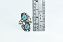 Load image into Gallery viewer, Sterling Silver Turquoise Vintage Feather Leaf Southwestern Ring