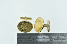 Load image into Gallery viewer, 14K 1911 &amp; 1908 Indian Head $5 Gold Coin Men&#39;s Cuff Links Yellow Gold