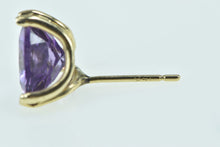 Load image into Gallery viewer, 14K Trillion Amethyst Solitaire Vintage Single Earring Yellow Gold