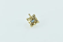 Load image into Gallery viewer, 14K Round Blue Topaz Diamond Accent Single Earring Yellow Gold