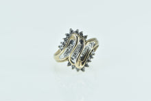 Load image into Gallery viewer, 10K Diamond Zig Zag Freeform Cluster Bypass Ring Yellow Gold