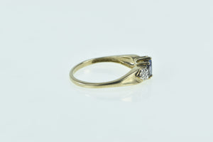 10K Marquise Tanzanite Diamond Vintage Ring Yellow Gold