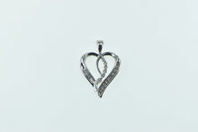 Load image into Gallery viewer, 10K Diamond Loop Heart Love Symbol Romantic Pendant White Gold