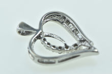 Load image into Gallery viewer, 10K Diamond Loop Heart Love Symbol Romantic Pendant White Gold