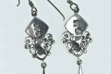 Load image into Gallery viewer, Sterling Silver Southwestern Turquoise Ornate Dangle Earrings