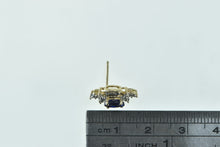 Load image into Gallery viewer, 10K Marquise Sapphire Diamond Wavy Single Stud Earring Yellow Gold