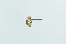 Load image into Gallery viewer, 10K Oval Ruby Diamond Accent Single Stud Earring Yellow Gold
