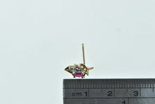 Load image into Gallery viewer, 10K Oval Ruby Diamond Accent Single Stud Earring Yellow Gold