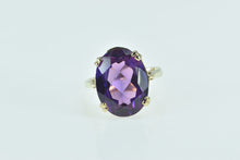 Load image into Gallery viewer, 14K Vintage Oval Amethyst Cocktail Statement Ring Yellow Gold