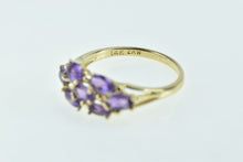 Load image into Gallery viewer, 14K Vintage Oval Amethyst Cluster Statement Ring Yellow Gold