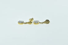 Load image into Gallery viewer, 14K Oval Natural Opal Dangle Vintage Statement Earrings Yellow Gold