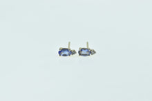 Load image into Gallery viewer, 14K Oval Tanzanite Diamond Accent Stud Earrings Yellow Gold