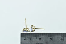 Load image into Gallery viewer, 14K Oval Tanzanite Diamond Accent Stud Earrings Yellow Gold