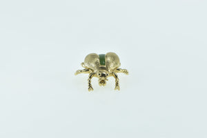 14K Nephrite Lady Bug Strength Symbol Lapel Pin/Brooch Yellow Gold