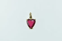 Load image into Gallery viewer, 14K Heart Syn. Ruby Heart Love Symbol Pendant Yellow Gold