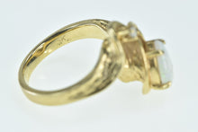 Load image into Gallery viewer, 14K Pear Opal Diamond Accent Vintage Bypass Ring Yellow Gold