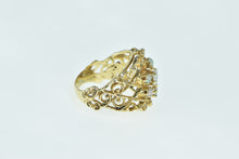 Load image into Gallery viewer, 14K Natural Opal Filigree Ornate Statement Ring White Gold