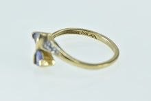 Load image into Gallery viewer, 10K Trillion Tanzanite Diamond Bypass Ring Yellow Gold