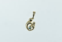 Load image into Gallery viewer, 14K Mother &amp; Child Blue Topaz Mother&#39;s Day Charm/Pendant Yellow Gold