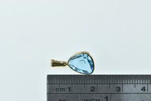 Load image into Gallery viewer, 14K Trillion Blue Topaz Solitaire Bezel Pendant Yellow Gold