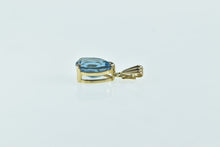 Load image into Gallery viewer, 14K Pear Blue Topaz Classic Solitaire Pendant Yellow Gold