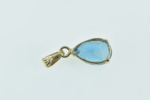 Load image into Gallery viewer, 14K Pear Blue Topaz Classic Solitaire Pendant Yellow Gold
