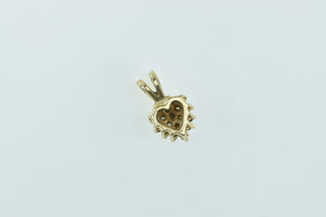 14K Ruby Diamond Heart Love Symbol Pendant Yellow Gold
