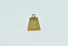 Load image into Gallery viewer, 14K 3D Articulated Bell Victorian Monogrammed Charm/Pendant Yellow Gold