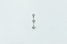 Load image into Gallery viewer, 14K Princess Diamond Tiered Bar Drop Pendant White Gold