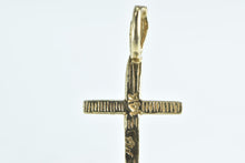 Load image into Gallery viewer, 14K Diamond Cut Cross Christian Faith Symbol Charm/Pendant Yellow Gold
